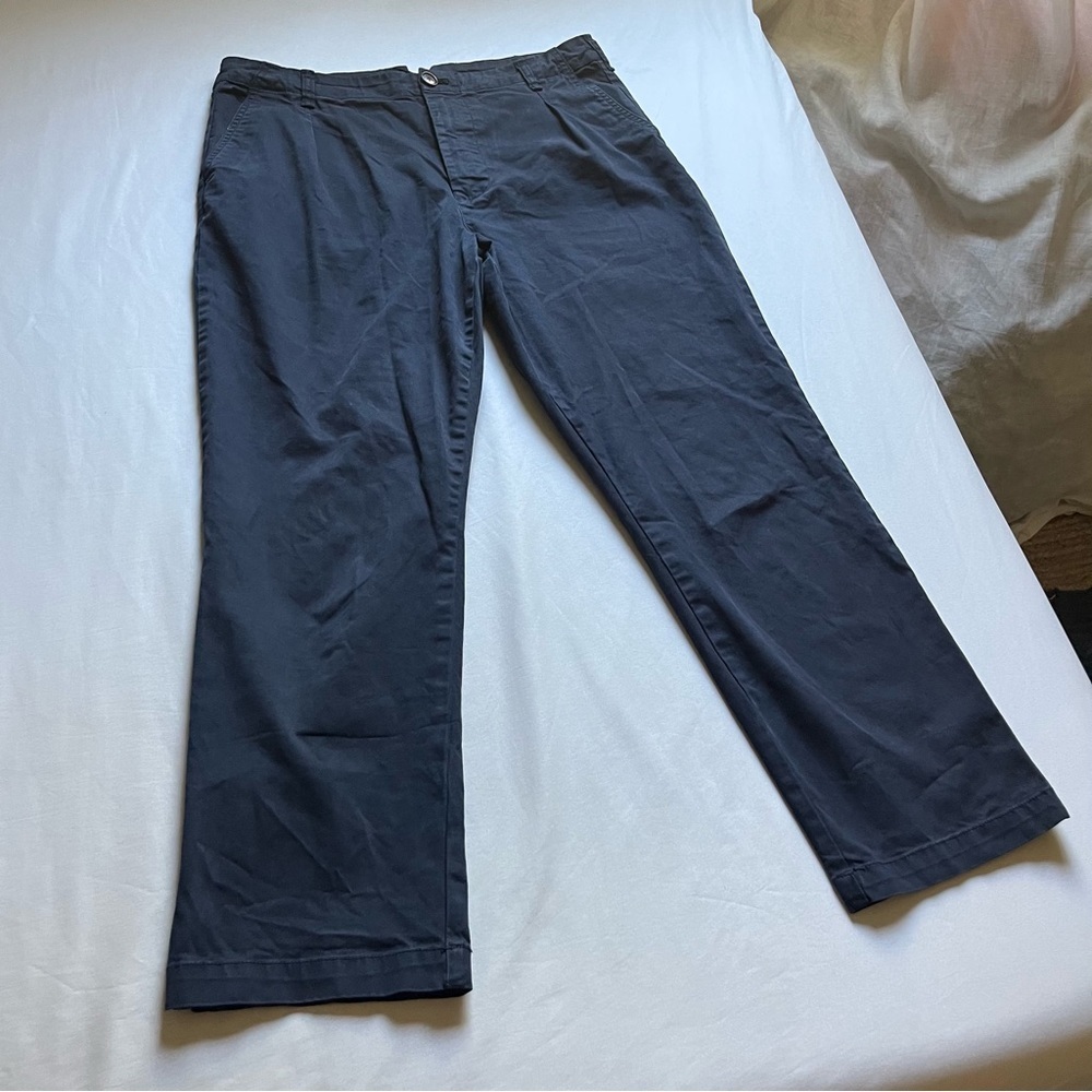 ALEX MILL navy blue straight leg cotton cropped pants